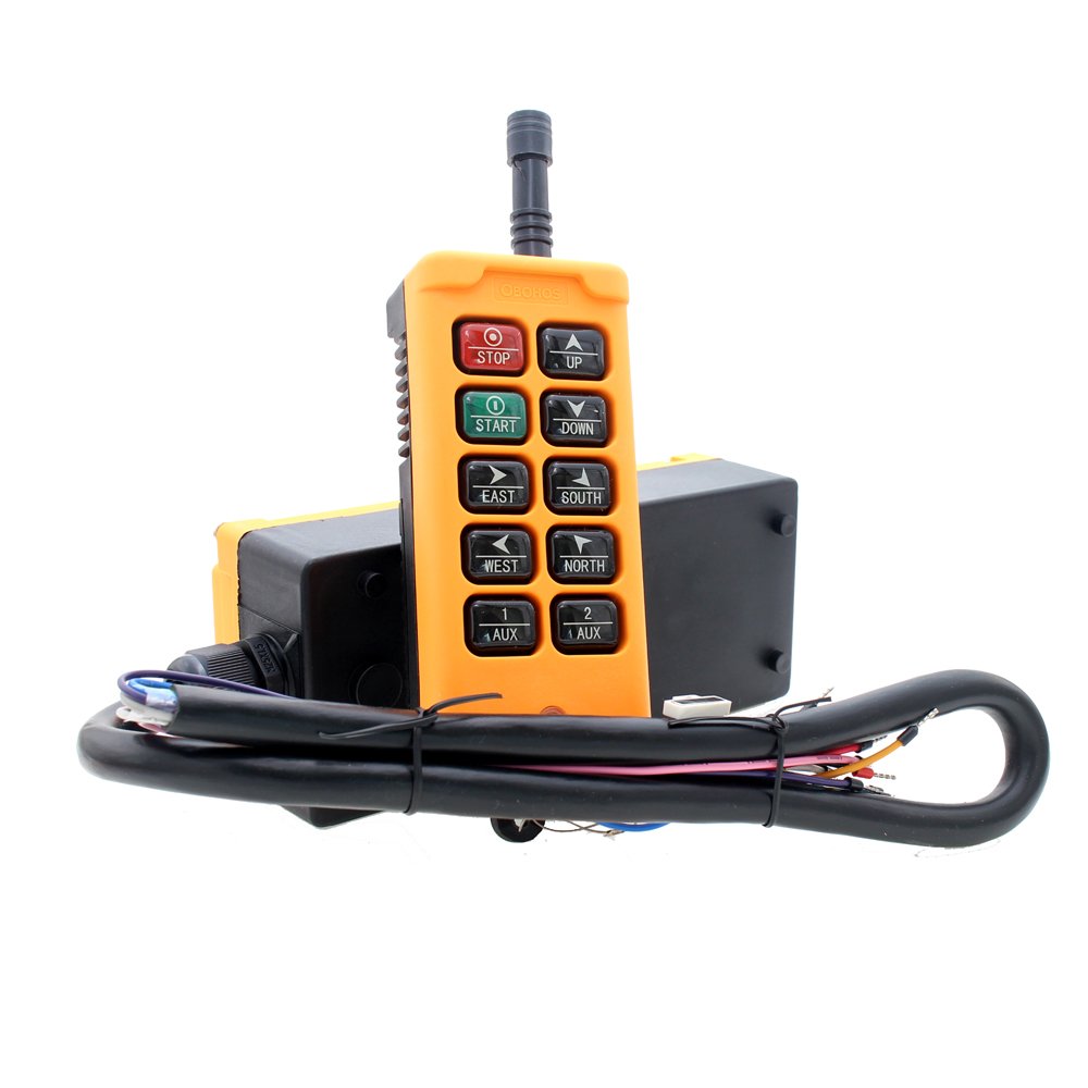 10 Key Hoist Crane Radio Wireless Remote Control Industrial Transmitter&Receiver (AC/DC12-24V)