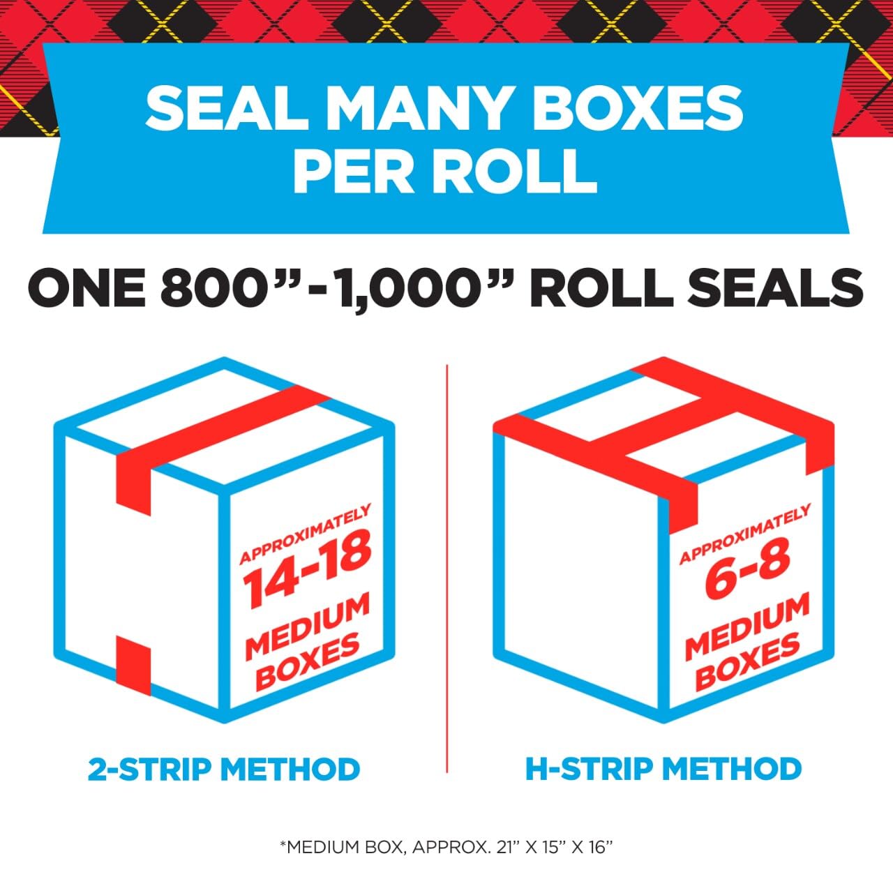 Scotch Heavy Duty Packaging Tape 12 Rolls (1.88" x 22.2 yd, 1.5" Core) - Clear Packing Tape with Dispensers, Strong Adhesive for Shipping, Moving & Mailing, Durable Easy-Unwind Design