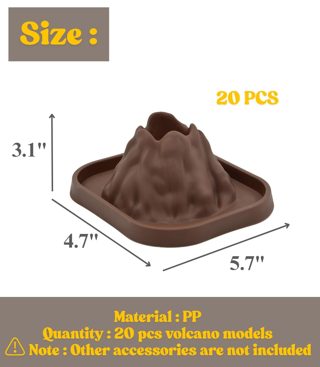 JINKEYULV 20 Pcs Volcano Science Kit - DIY Demonstration Model & Fairy Garden Decoration