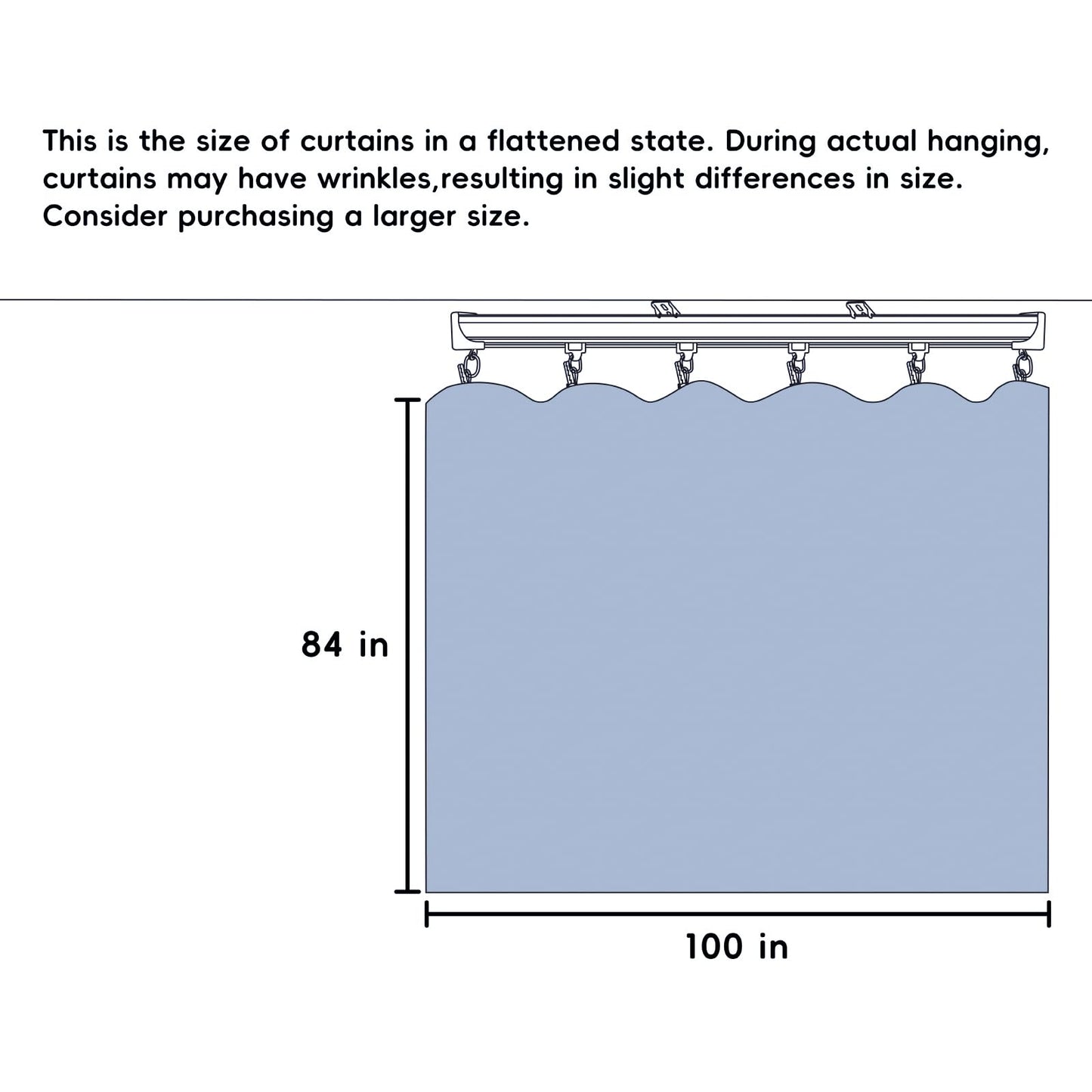 cbsroro Room Divider Ceiling Mounted Curtains Track Sets Extra Wide Blackout Curtain Flexible Tracks for Bedroom Privacy Partition Separator, 1 Panel Beige Drape and White Rail, W8.3 x H7ft