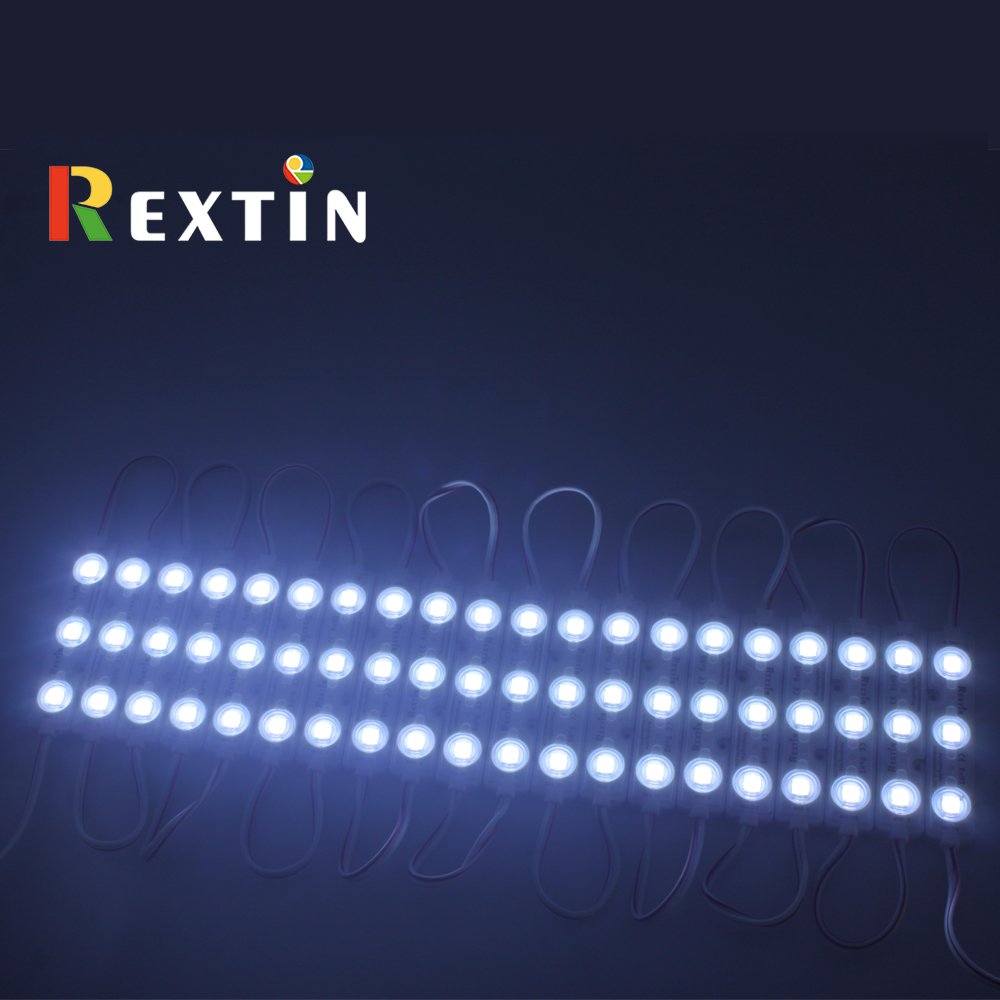 REXTiN Super Bright 200pcs 3 LED Module White 5050 SMD 66-72LM Each Module Waterproof Decorative Light for Letter Sign Advertising Signs with Tape Adhesive Backside