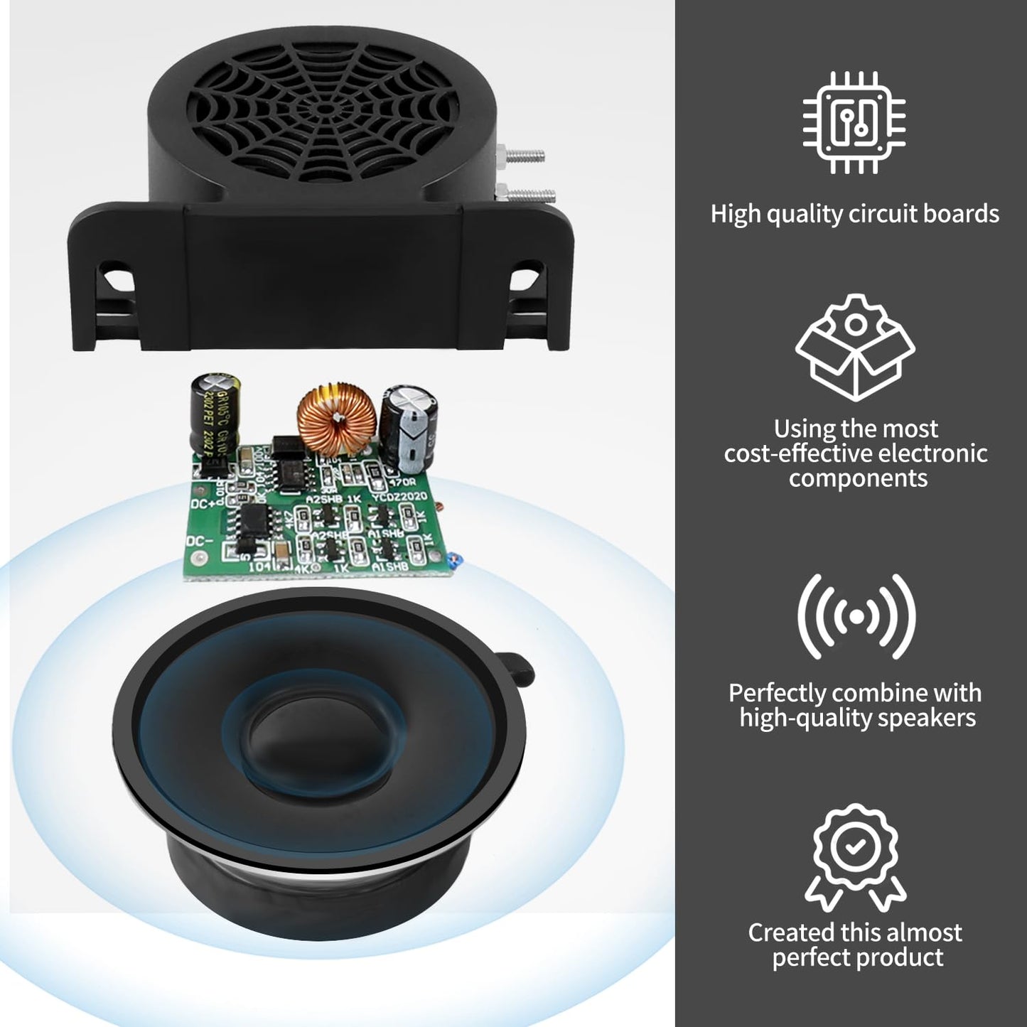 MIRKOO Backup Alarm 110dB 12V-80V DC Waterproof Industrial Heavy-Duty Backup Reverse Warning Alarm with Super Loud Beeper Tone for Truck Van Freight Car Lorry Heavy Vehicles (110dB-6PC)