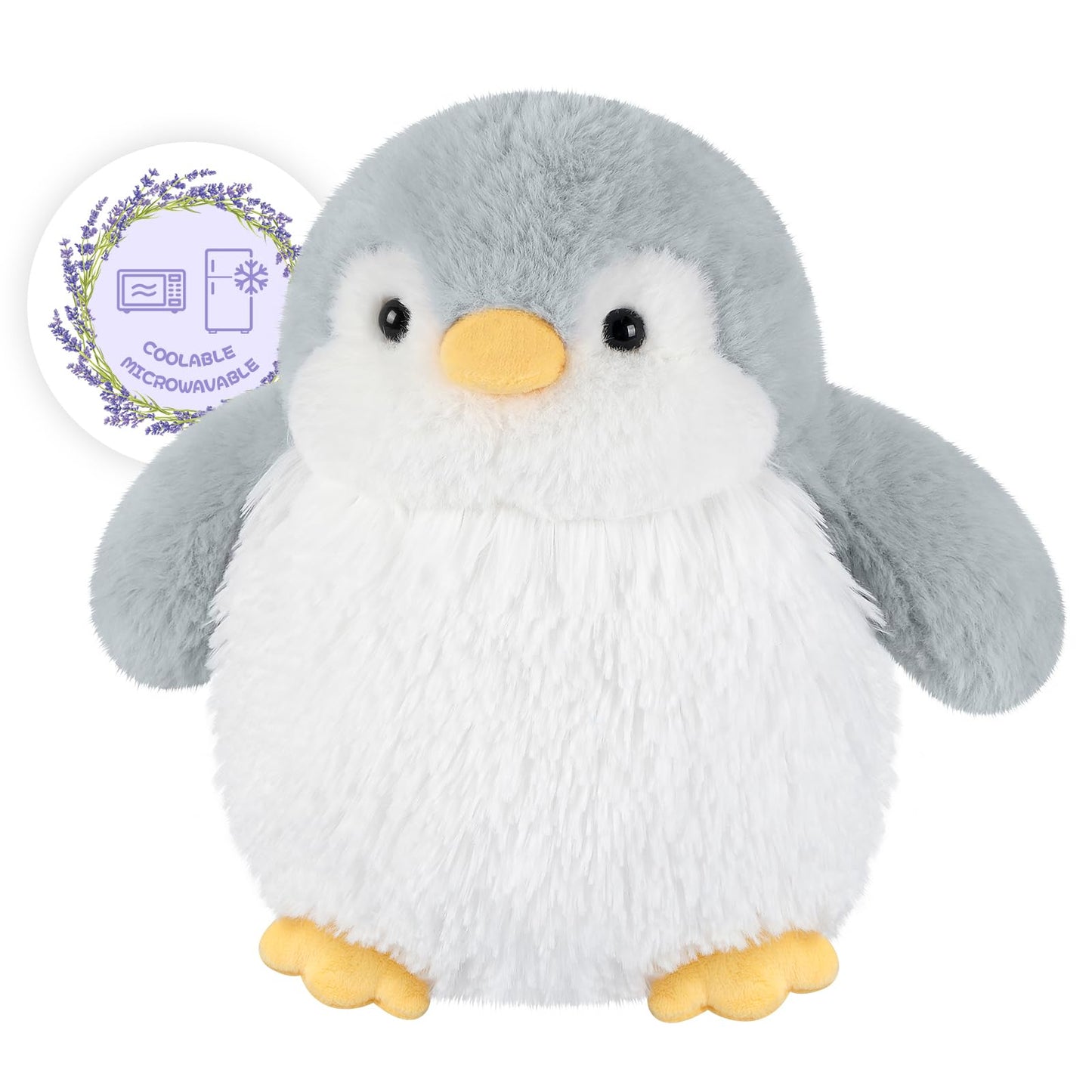 SuzziPals Heatable & Coolable Stuffed Penguin Plush, Microwavable Stuffed Animal Heating Pad for Cramps & Pain Relief, Cute Plushies Toys Penguin Stuffed Animal, Gifts for Girls & Boys