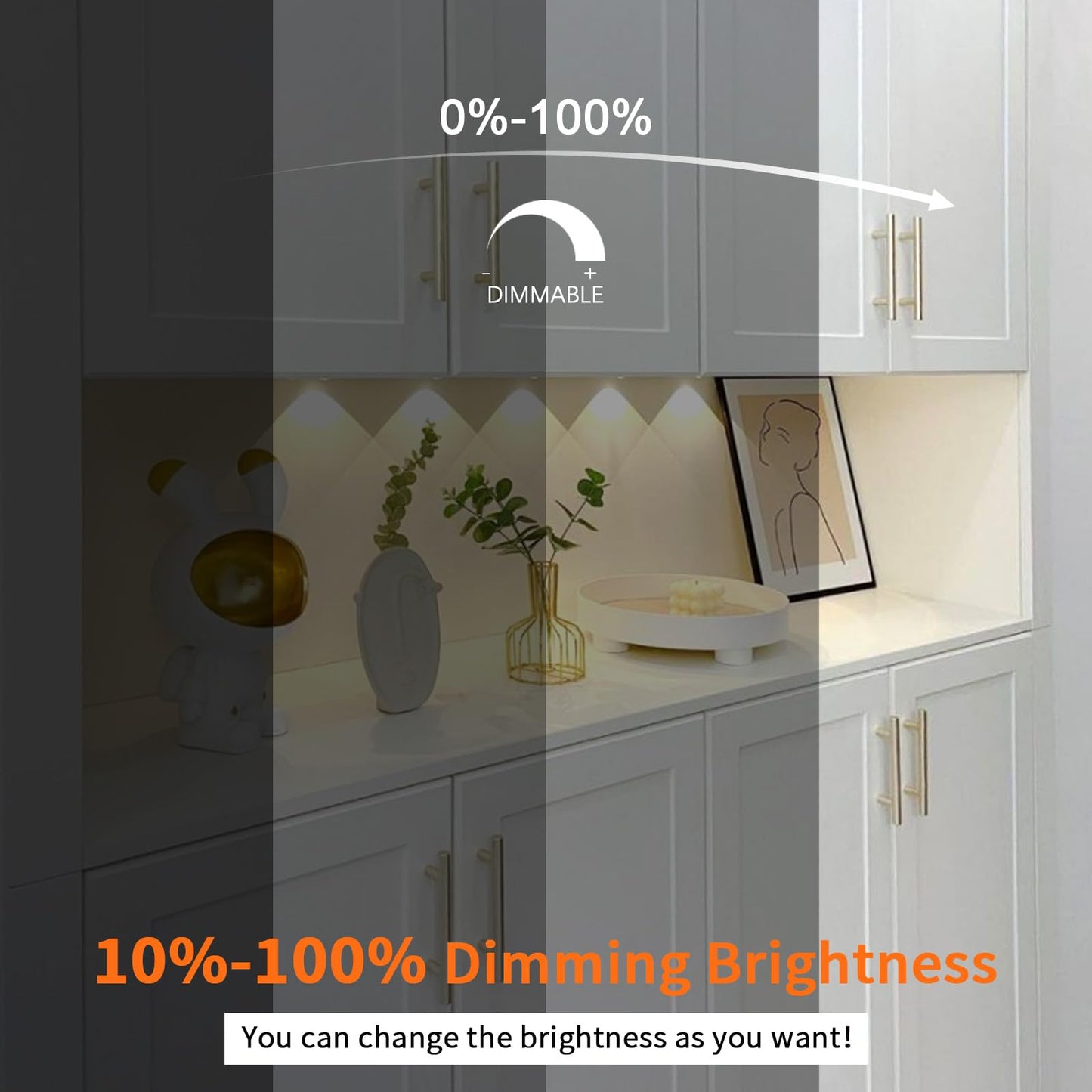 VST Smart Under Cabinet Lighting Work with Alexa Google Home Assistant App Remote Control, Recessed or Surface Mount 12V 2W/pc Puck Light for Kitchen Under Counter, Display Case, 6 Pack 3000K~6000K.