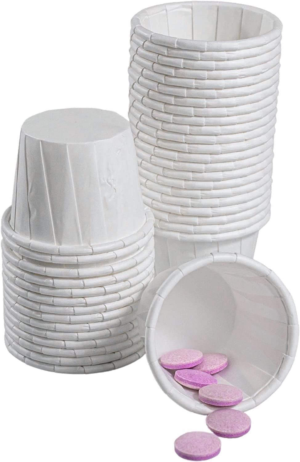 Disposable Paper Souffle Medicine Cups 3/4 oz [Pack of 2500] – (0.75 Ounce) Small Cups for Medication Distribution, Pills, Tasting, Condiments, Food and Dessert Serving