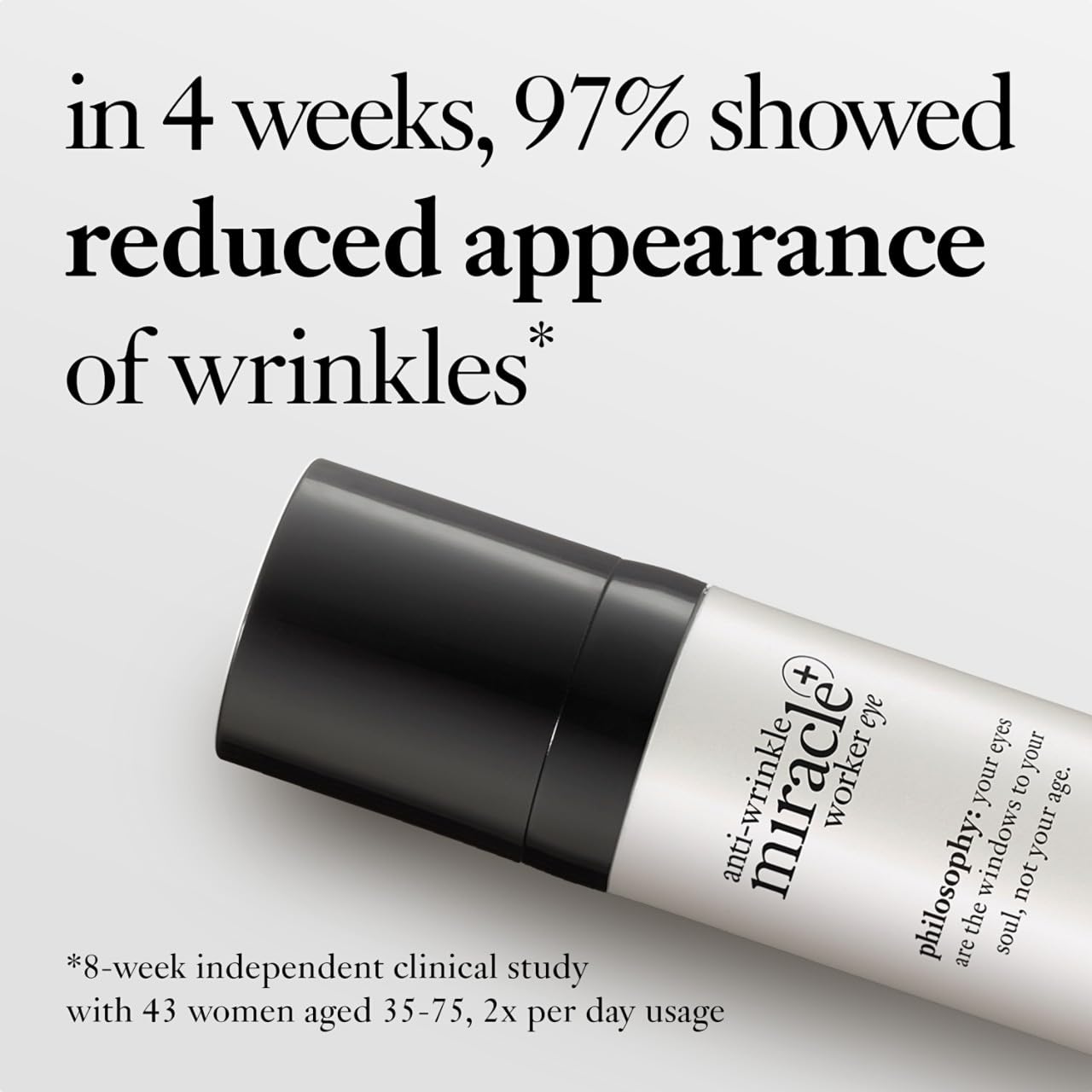 philosophy anti-wrinkle miracle worker line-correcting eye cream - with vitamin C & coconut oil - smoothes the skin around eyes & reduces dark circles - 0.5 fl oz