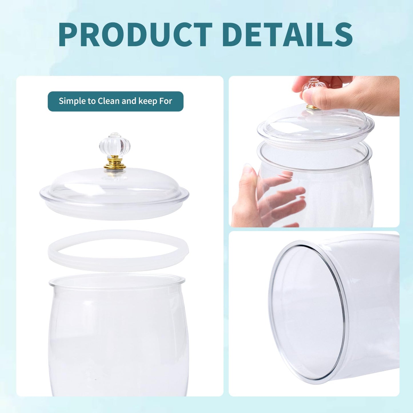 SENONAPO 6 Pcs 64 oz Candy and Cookie Jar with Lids 6 Spoons Plastic Jars Decorative Apothecary Jars Candy Buffet Containers Clear Can Airtight Food Storage Canister for Home Decoration Supplies