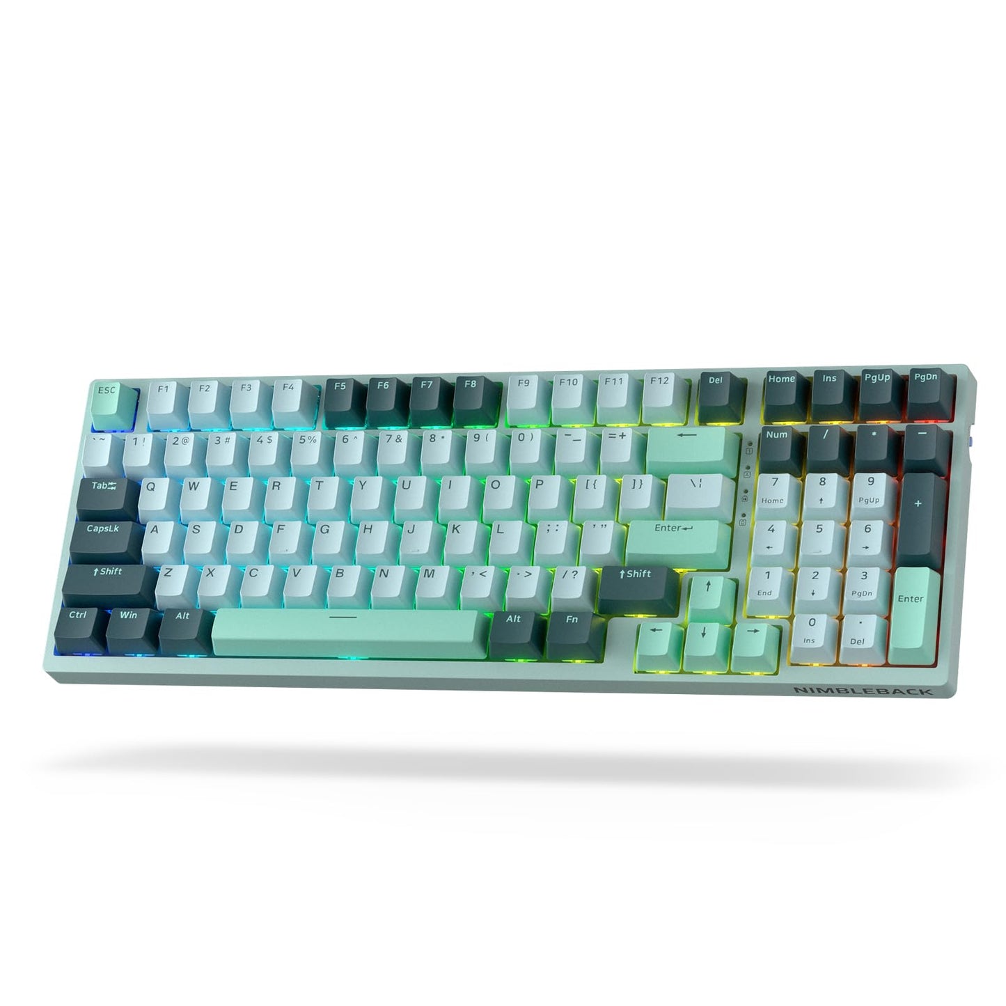 LTC Nimbleback NB981 95% Wireless Mechanical Keyboard, 2.4G/ BT/USB-C Wired RGB 98 Keys Gaming Keyboard, 3-Layer Dampener, Hot Swap PCB, Software Support, Custom Linear Switch