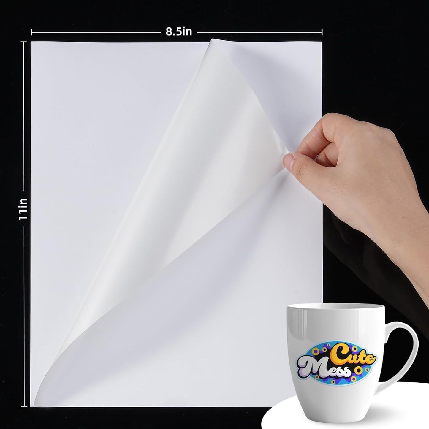 QYH Premium Matte Vinyl Sticker Paper, 120 Sheets Printable Waterproof Sticker Paper for Inkjet & Laser Printer, 8.5x11" White Bulk Stickers, Compatible with Cricut - Ideal for Small Business, Etsy