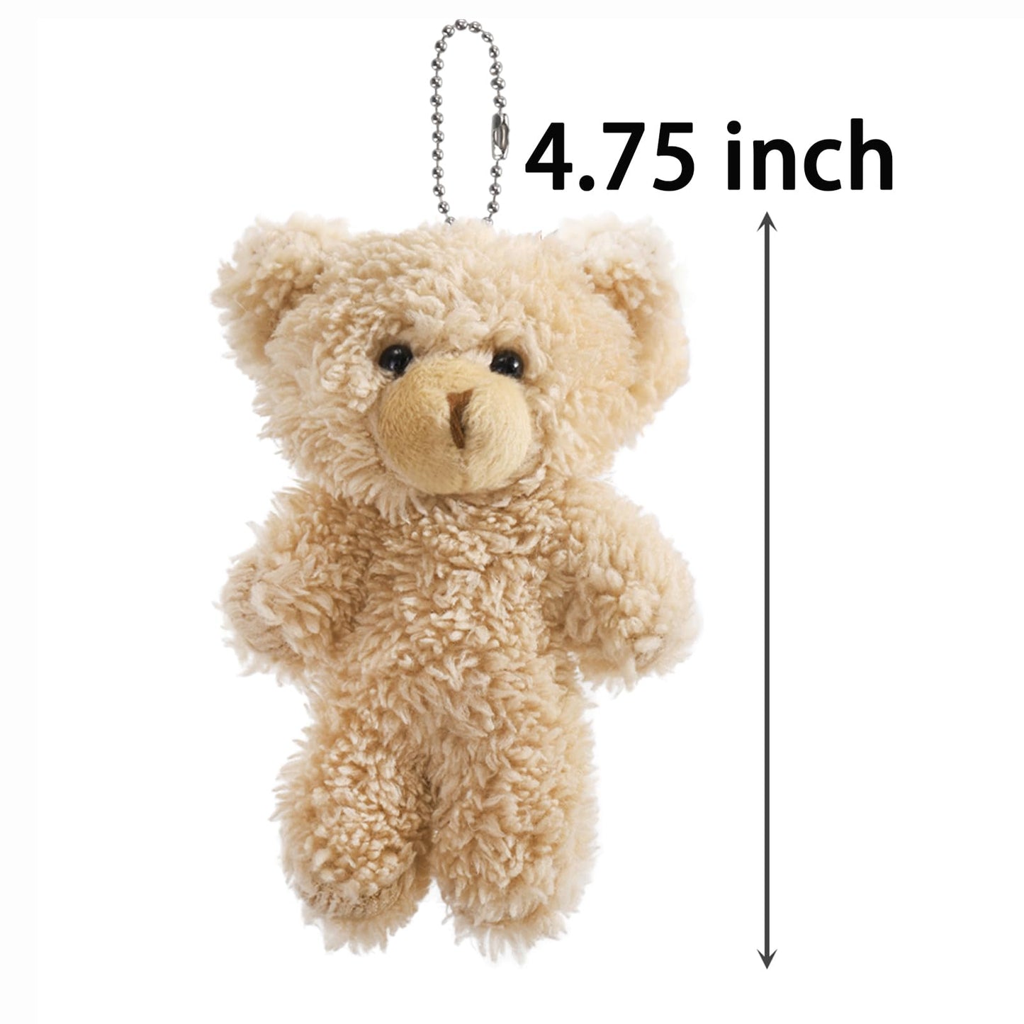 TOPZEA 20 Pack Mini Stuffed Plush Bears, 4.7 Inch Small White & Brown Soft Bear Tiny Keychain Animal Ornament Bulk for Birthday, Valentine's Day, Party Favor, DIY Crafts