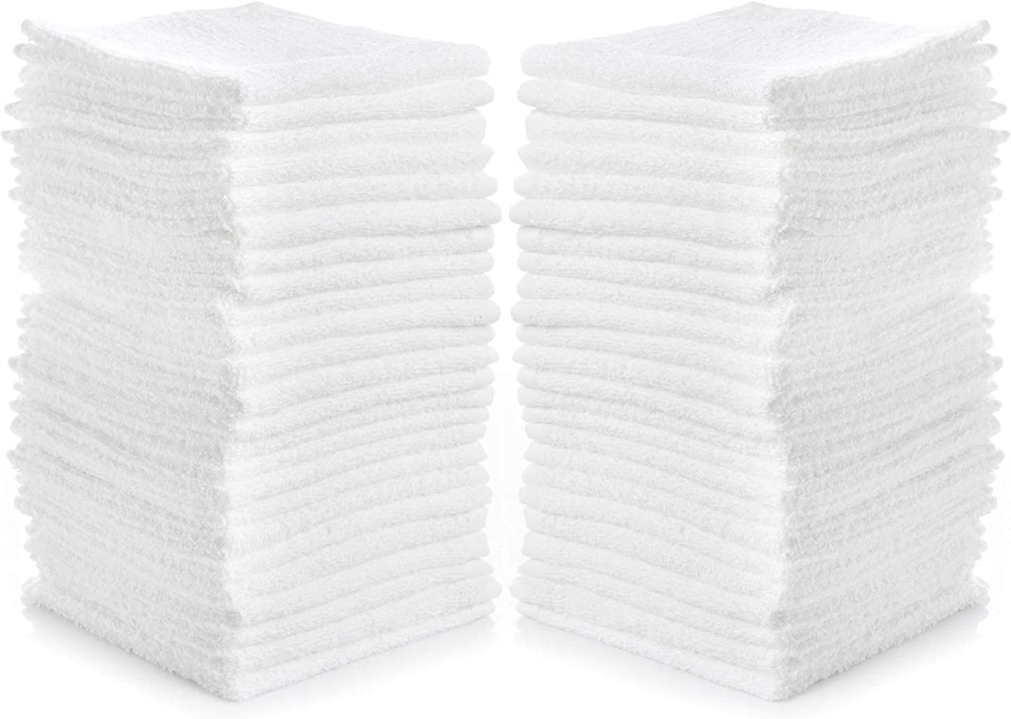 Simpli-Magic Cotton Washcloths White, 40 Pack, Size: 12”x12”