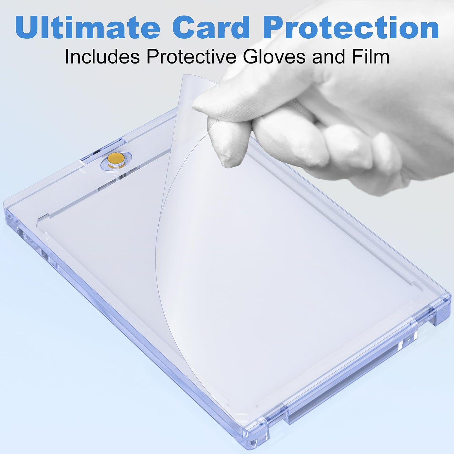50ct Magnetic Card Holder for Trading Cards, 35pt Ultra Clear Baseball Card Holder, Hard Plastic Protectors for Sports and Game Cards