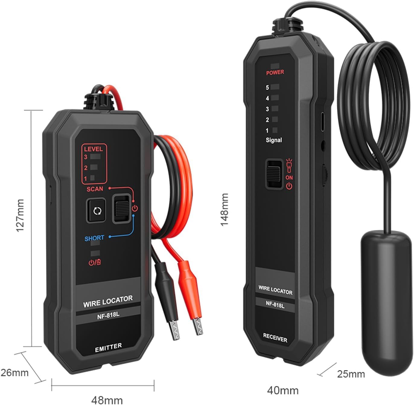 SZJMS Underground Wire Locator, Underground Cable Locator for Pet Fence Buried Sprinkler Valve, Cable Tester for Locating Irrigation Tone Generator Kit, Electrical Underground Wire Tracer