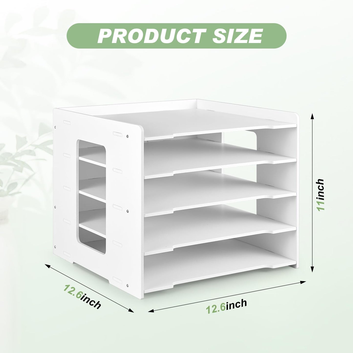 Juexica 2 Pack 5 Tier Scrapbook Paper Organizer 11 x 12.6 x 12.6 Inch Stackable Paper Storage Holder for Desk Desktop File Organizer for Home Office Classroom School