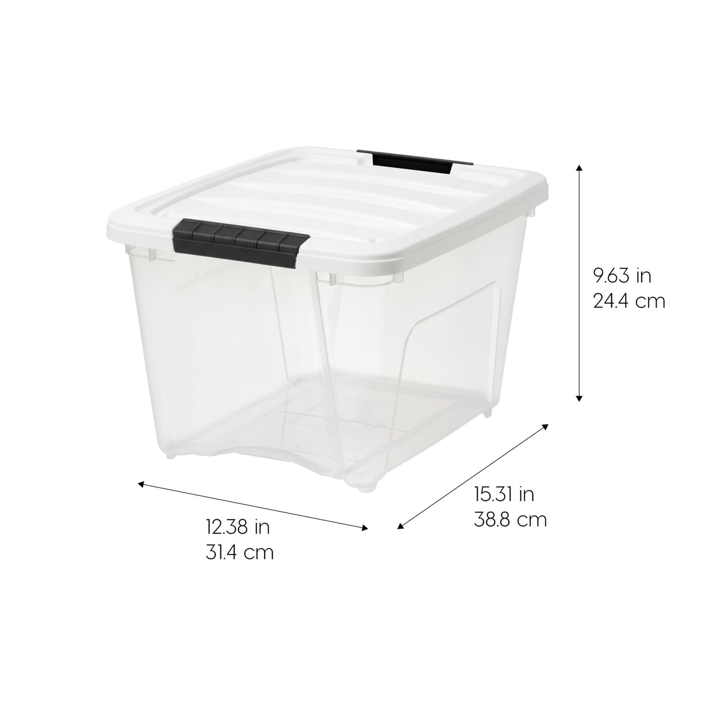 IRIS USA 19 Qt Stackable Plastic Storage Bins with Lids, 6 Pack - BPA-Free, Made in USA - See-Through Organizing Solution, Latches, Durable Nestable Containers, Secure Pull Handle - Clear/White