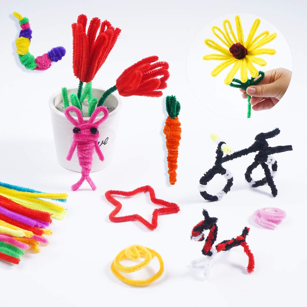 1600 Pieces Pipe Cleaners in 32 Colors Chenille Stems for Home and School DIY Art Crafts (0.23 x 11.8 Inches)