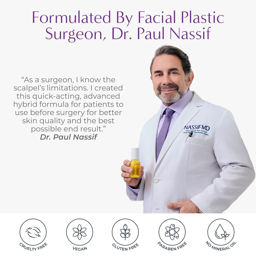 NassifMD Hydro-Screen - Clinical Grade Serum with Premium Ingredients: Ceramides, Retinol, Bakuchiol, Hyaluronic Acid - Anti Aging Treatment