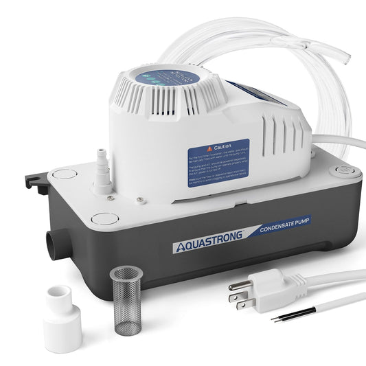 Aquastrong 115V 70 GPH HVAC Condensate Pump, AC Condensate Remove Pump with Automatic Safety Switch & & 19.7ft Tubing for Air Conditioner, Furnace, Dehumidifier,Ice Maker,3.3' Power Cord