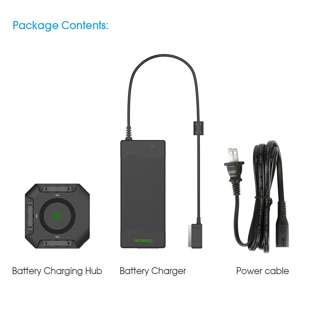 Smatree Battery Charger Compatible for Mavic Pro/Platinum, Mavic Pro Charge Hub with 80W Rapid Battery Power Adapter(Not Fit for DJI Mavic 2 Pro/2 Zoom/Mavic Air 2)