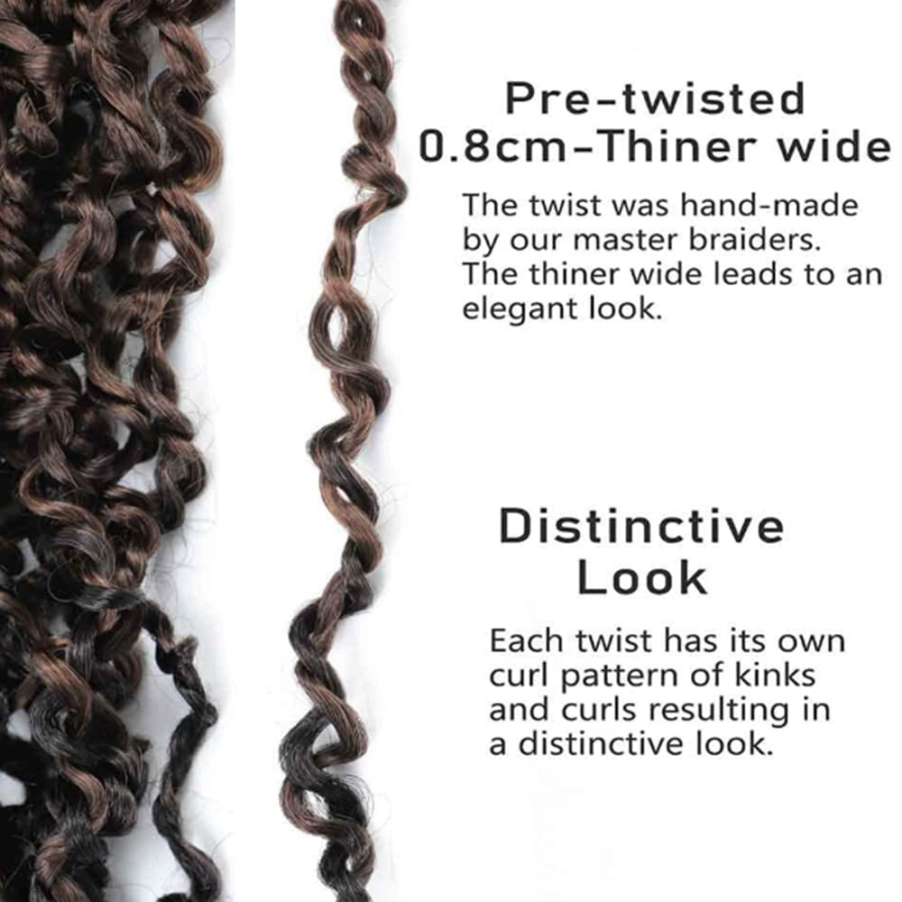 SOKU Mini Passion Twist Crochet Hair 20" - 8 Packs Pre Twisted Senegalese Twist Crochet Hair Bey-Blonde Pre-looped Synthetic Dreadlocks Bohemian Locs for Black Women