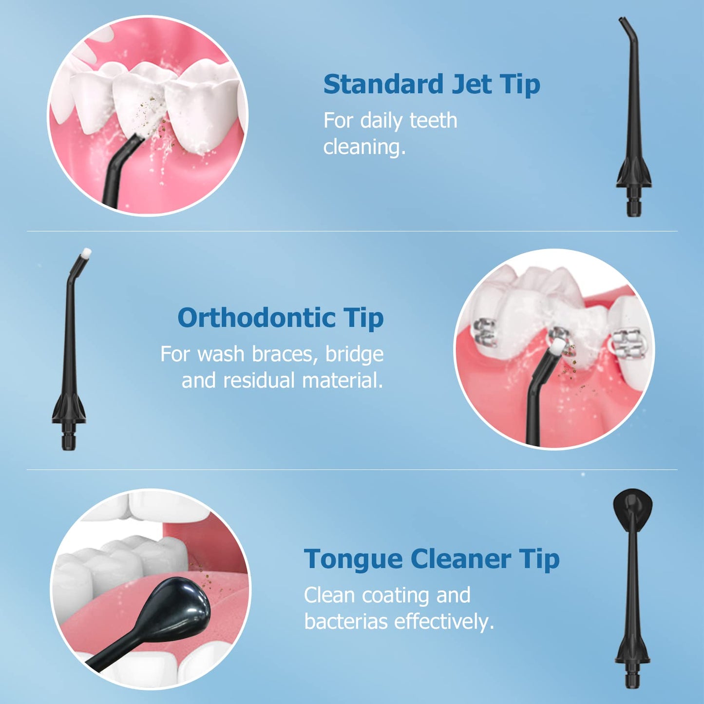 Water Dental Flosser Cordless for Teeth - Nicwell 4 Modes Dental Oral Irrigator, Portable and Rechargeable IPX7 Waterproof Powerful Battery Life Water Teeth Cleaner Picks for Home Travel