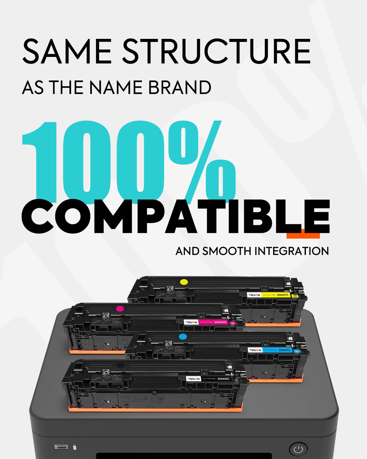 206A M283fdw Toner Cartridges 4 Pack with Chip Compatible Replacement for HP 206A Toner Set W2110A W2111A W2112A W2113A for HP Color Pro MFP M283fdw M283cdw M282nw M255dw M255nw M255 M283 Printer Ink