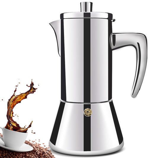 DITOSH 12 Cup Thickened 304 Stainless Steel Moka Pot Stovetop Espresso Maker Cafeteras Italian Percolator Espress Makers Capable Greca Mocha Coffee Machine for Induction Home and Camping 600ml 20oz