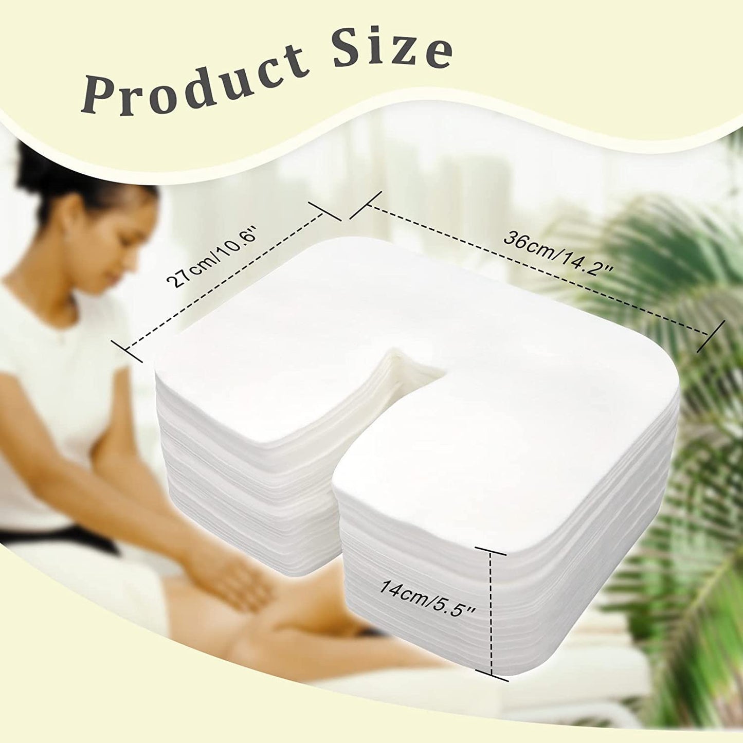 Rngwaper 500 count Disposable Face Cradle Covers Non-Sticking Disposable Massage Headrest Covers Ultra Soft Medical-Grade SPA Face Rest Covers Headrest Covers for Massage Table Chairs 14.2" x 10.6" (500Pcs)