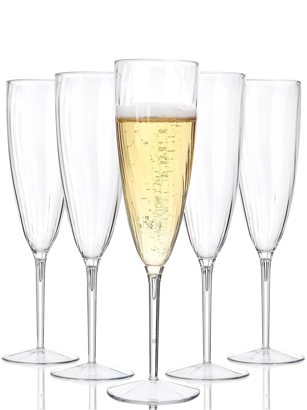 WDF 36PCS Clear Champagne Flutes Plastic - 6 OZ Clear Disposable Champagne Flutes Party Supplies for Wedding/Birthday/Parties