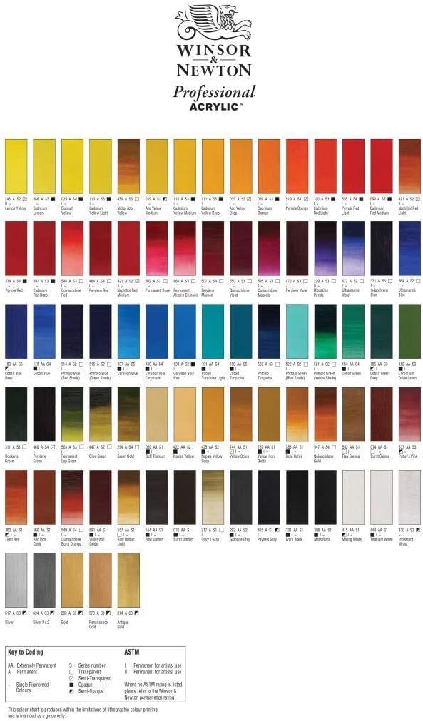 Winsor & Newton Artists' Acrylic Color 12-Tube Set, 20ml