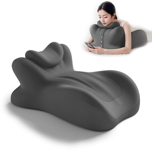 Adjustable Intimacy & Pregnancy Support Pillow - Ergonomic Foam Wedge Cushion for Back Pain, Sitting, Lying, Multi-Position with Removable Washable Cover (Dark Gray)