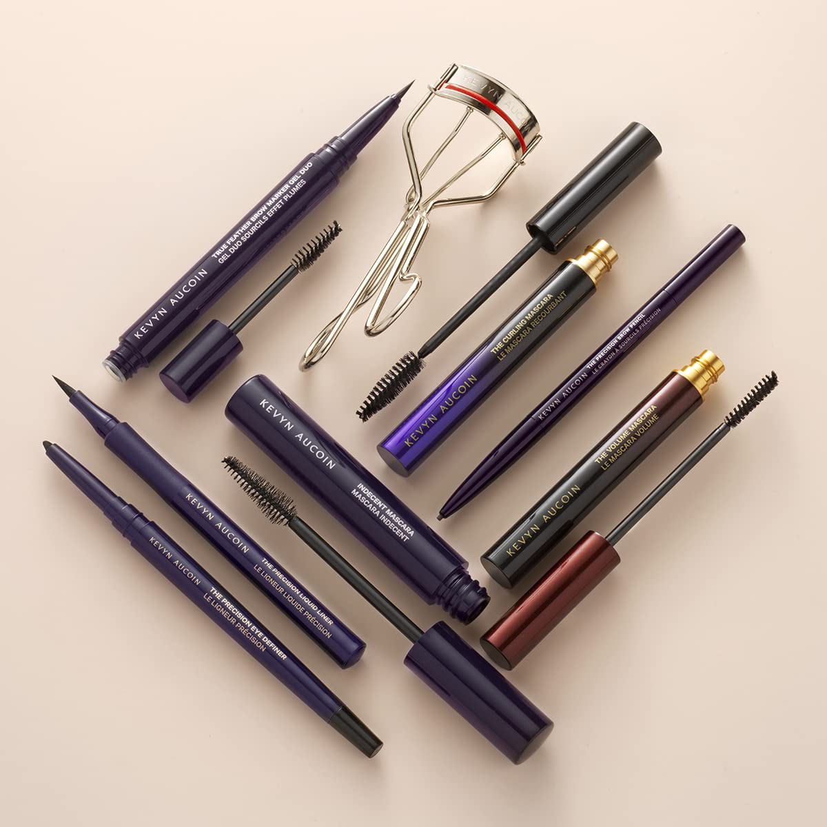 Kevyn Aucoin True Feather Brow Marker Gel Duo, Warm Brunette: Dual-ended. Shapes, defines + sets brows for full, natural finish. Precise makeup brush tip. Invisible gel formula creates flexible hold.