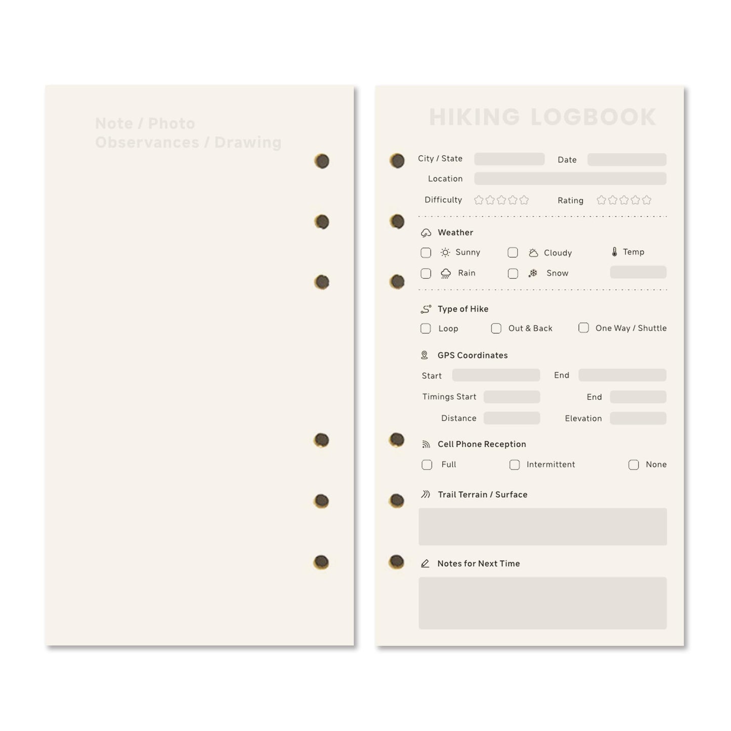 Natmisz: Hiking Logbook, Hiking Journal With Prompts To Write In, Trail Log Book, Hiker's Journal, Hiking Journal, Hiking Log Book, Hiking Gifts, A6 Size Binders 50 Pages