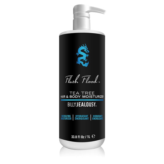 Billy Jealousy Flash Flood Tea Tree Hair & Body Moisturizer Ideal for All Hair & Skin Types with Tea Tree, Lavender and Peppermint, 33.8 Fl Oz