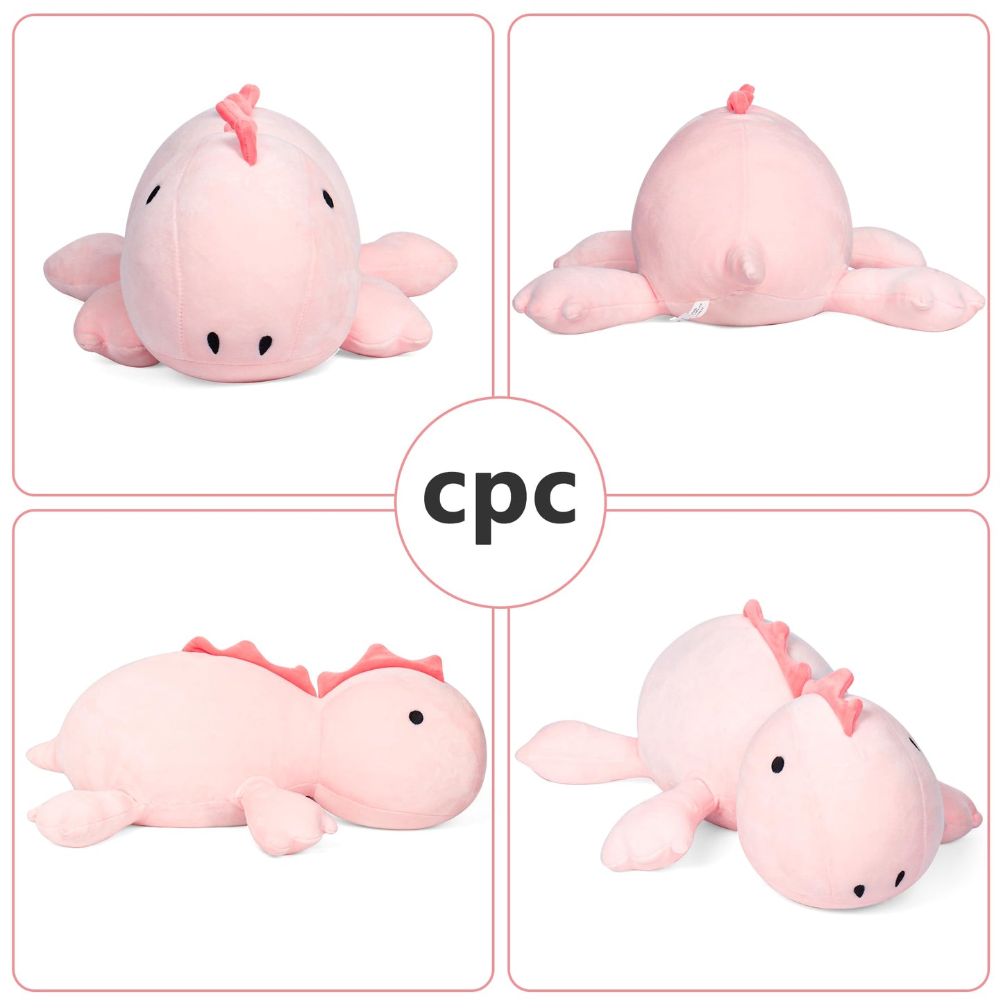 22" 3.5 lbs Weighted Dino Stuffed Toys, Cute Animals Plushie Dolls Pillow Gifts for Kids Adults (Pink)