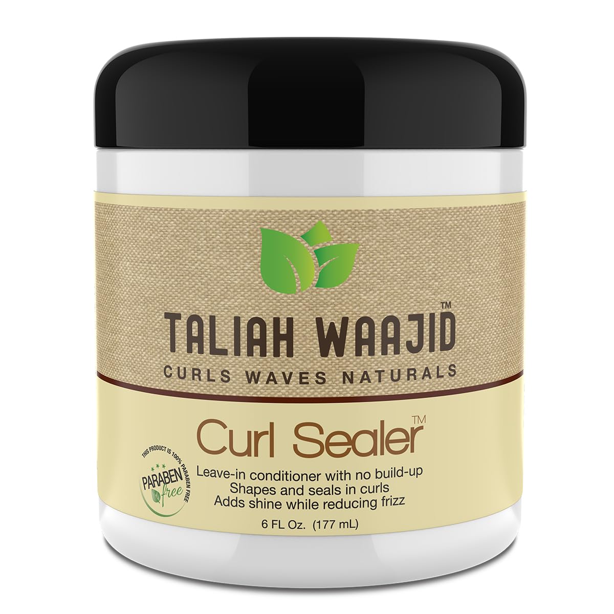 Taliah Waajid Curls Waves Natural - Curly Curl Cream | Extreme Curl Definition Hair Styling Gel | No Build-up or Frizz | 100% Paraben Free | Shea Butter & Sage - 6oz - 6Pack
