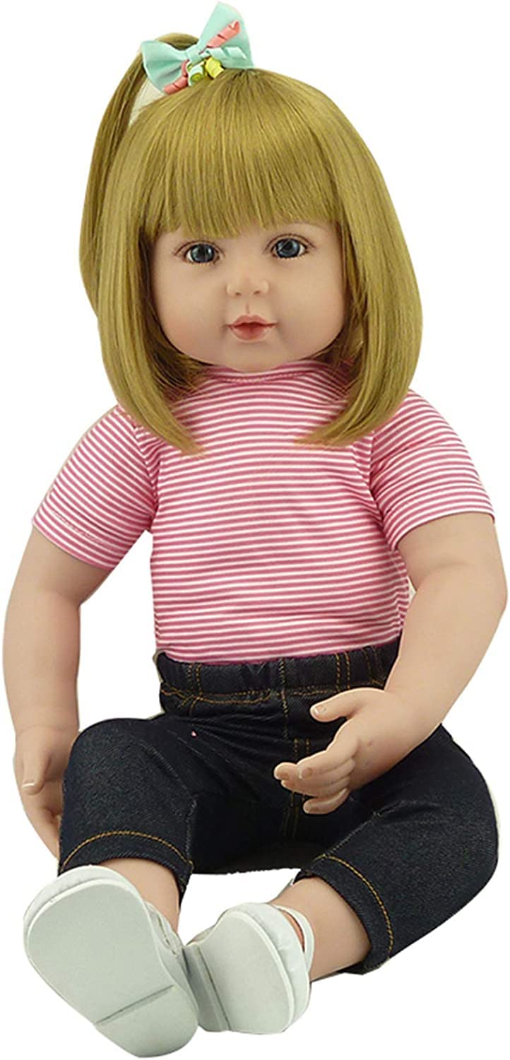 iCradle Lovely Reborn Baby Girl Doll 18 inch 45 cm Soft Silicone Realistic Looking Newborn Vinyl Dolls Handmade Toddler Toy for Ages 3+