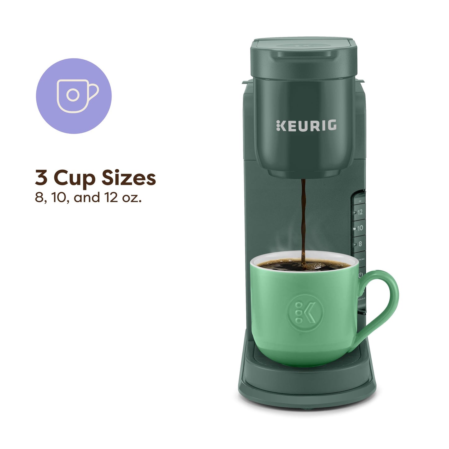 Keurig K-Express Single Serve Coffee Maker – Strong Brew Option, 42oz Reservoir, Sleek Design for Holiday Hosting & Gifting, Evergreen