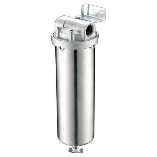 Amwater NSF/ANSI 42 Certification Stainless Steel Filter Housing for 10" Filter Cartridge, 3/4" NPT Water Filter Housing for Whole House Water Purification of Stainless Steel 304 (10" A Housing)