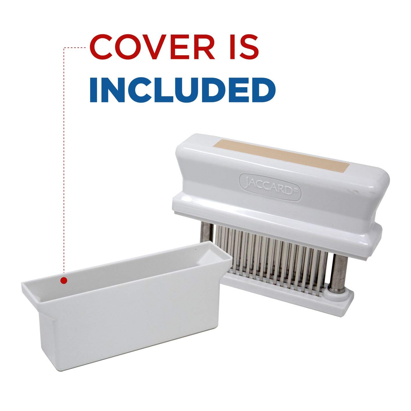 Jaccard 200348T, 48 Blade Durable Meat Tenderizer with Stainless Steel Razor Sharp Needle, Cooking Gadget for Tenderizing Chicken, Beef, Pork, Veal, BBQ, Tan