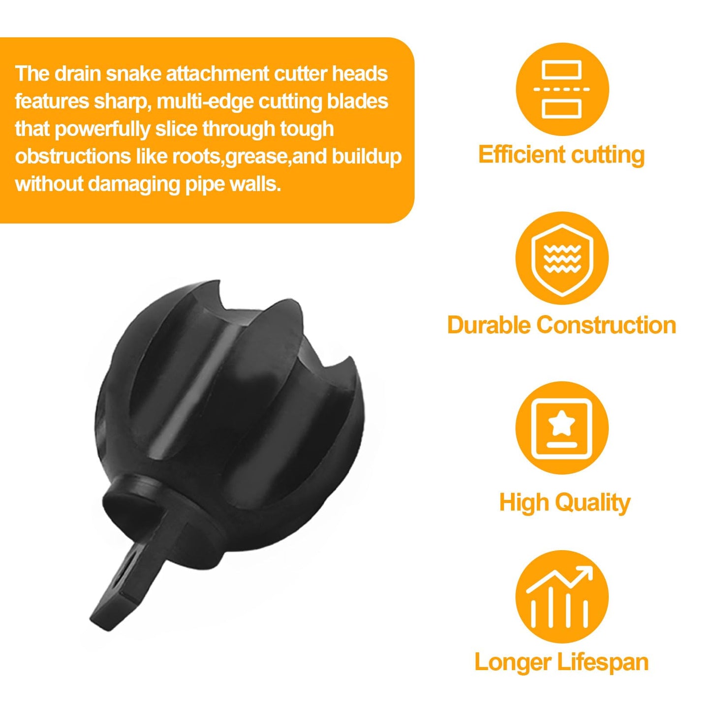 2CG&2" Drain Cleaner Cutter Heads for ClogChopper,Drain Snake Drill Attachment,Multi-Function Root Auger Cutter Cleaning Tool