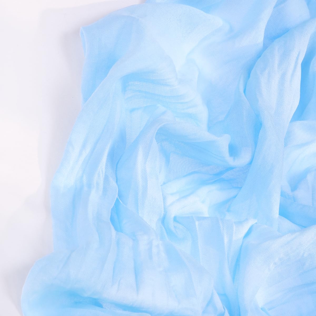 DeZerlor Baby Blue Cheesecloth Table Runner 10 Pack Spring Boho Sheer Cheese Cloth Table Runners Light Blue 120 Inches Long Gauze Easter Table Decor for Wedding Bridal Baby Boy Shower Birthday Party