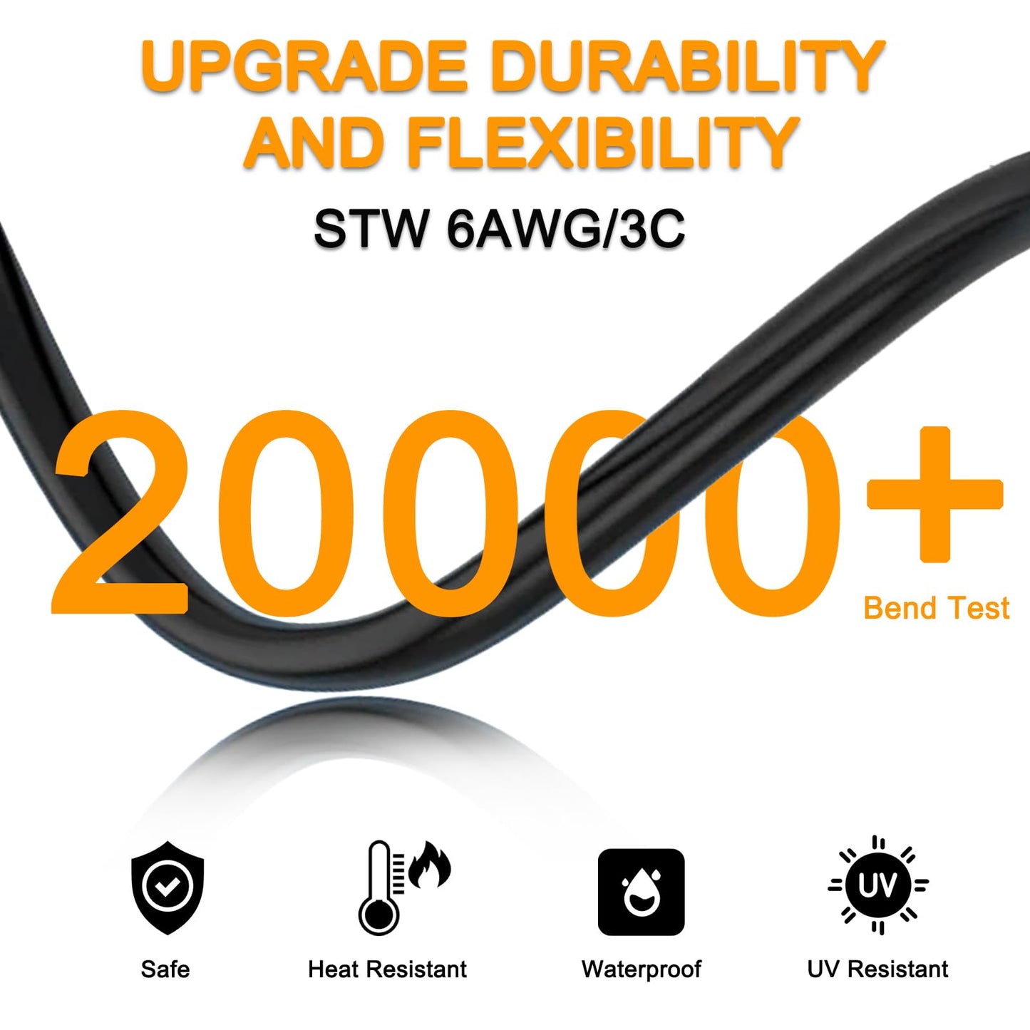 Suplevel 6 AWG Welder Adapter Cord 10 FT, Heavy Duty NEMA 14-50P Male to 6-50R Female Extension Cord, STW 6AWG/3C 50 Amp 250 Volts 12500 Watt, Generator RV to Welder Tesla EV Charger Adapter Cord