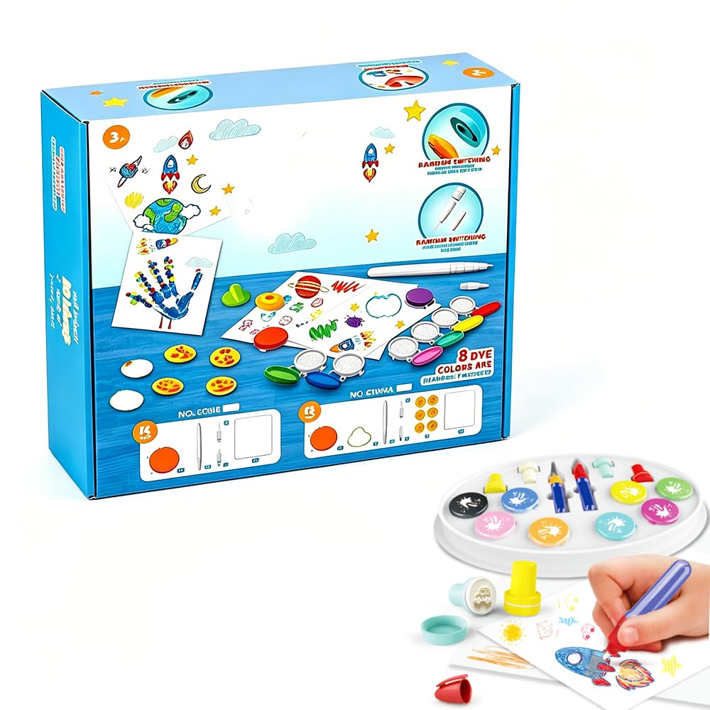 Leroxo Magic Light Brush,Mess Free Painting Station for Kids, Toddler Coloring,Gift for 3,4,5,6,7,8,9 Year olds(Magic Light Brush)