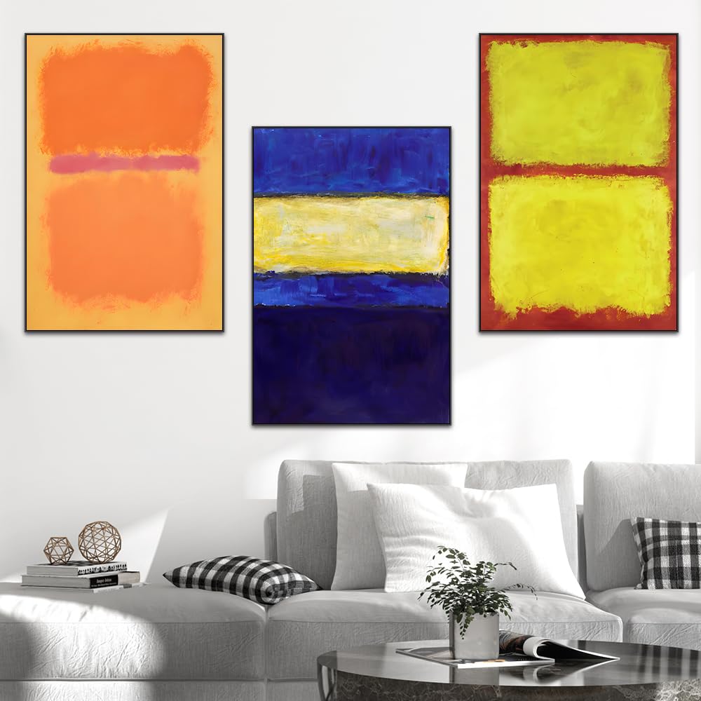 FCHUI Wall Art, Canvas Frame Simple Natura Abstract World Famous Painting Prints, Large Size Paintings Set of 3 Aesthetic Wall art decor for Living Room Bedroom Kitchen Office