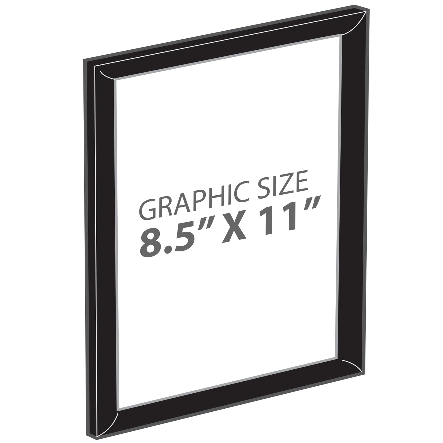 Azar Displays 300336-BLK-4PK Wall Mount Plastic Snap Poster Frame 8.5" x 11" Portrait/Landscape Sign Holder Frame, 4-Pack