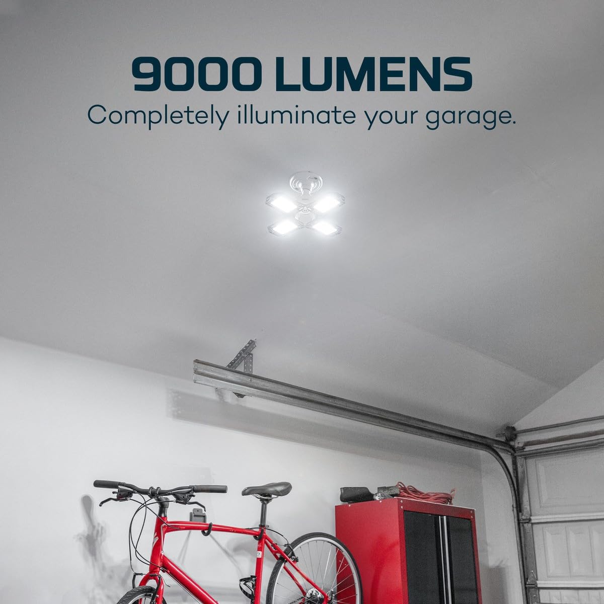 NEBO High Bright Extremely Bright LED Garage Light, Multi-Position Adjustable Panel 9000 Lumen 60W Utility Light for Garage Ceilings, Attics, Workshops,White