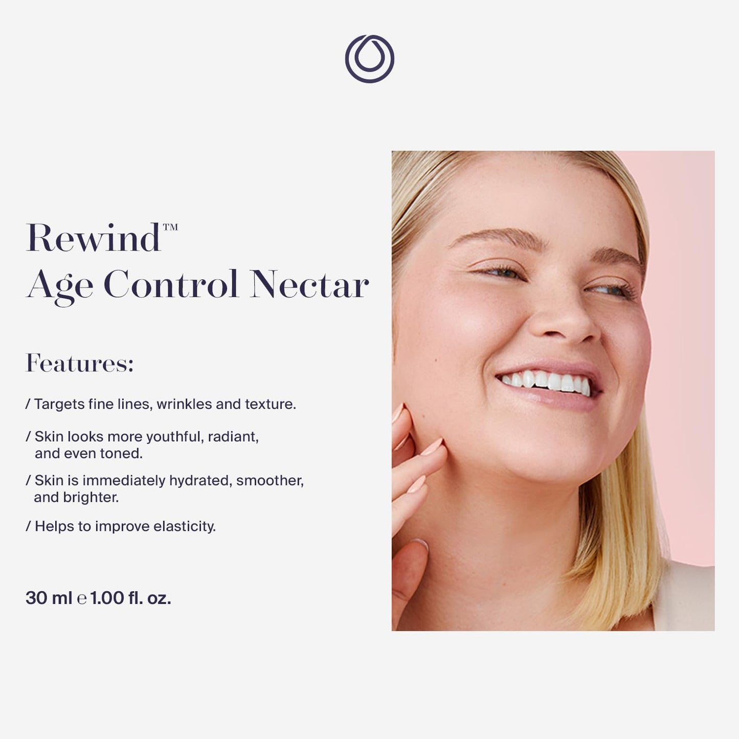 MONAT Rewind Age Control Nectar - Fast Absorbing Hydrating Serum. Skin Perfecting Natural AHA. Correcting & Transforming Face Serum, Anti Aging Face Cream w/Hyaluronic Acid - Net Wt 30 ml / 1 fl. oz.