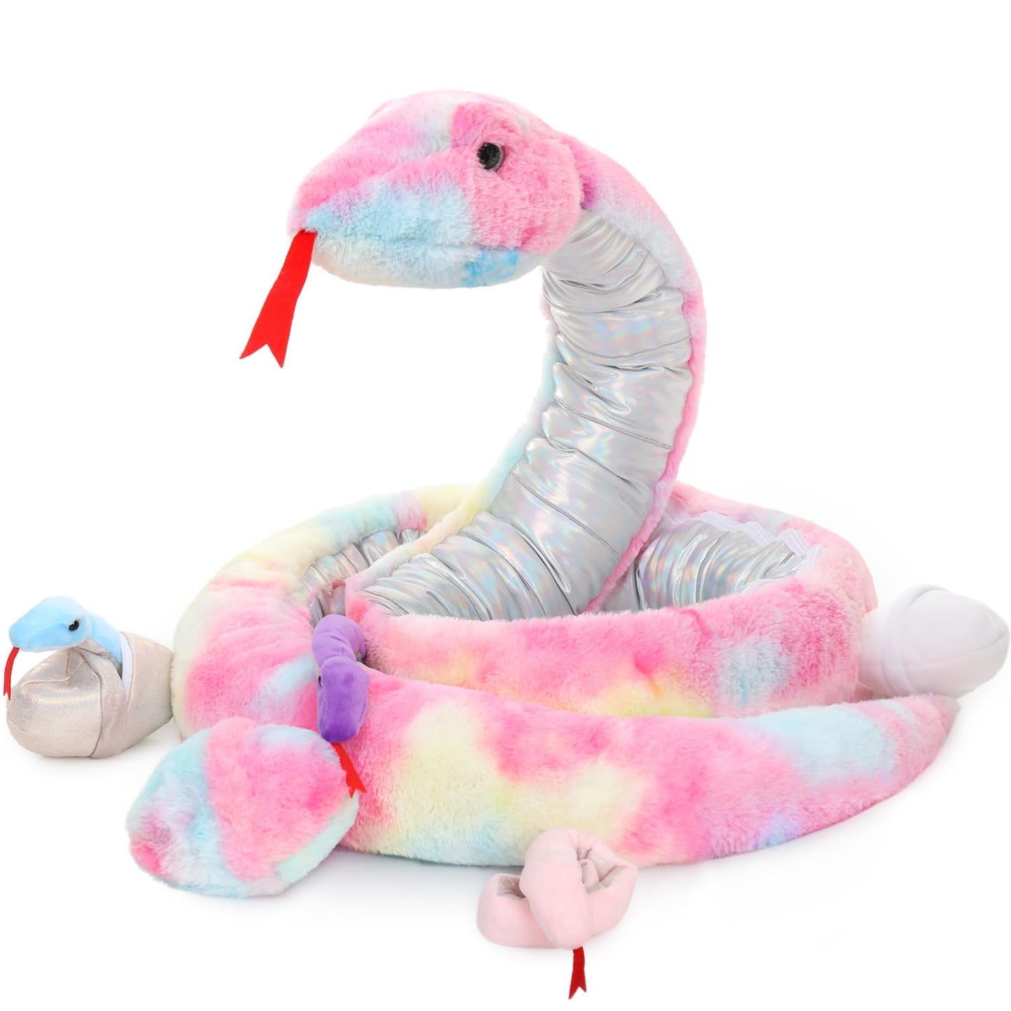 MorisMos Gaint Snake Suffed Animal, Pink, 200cm