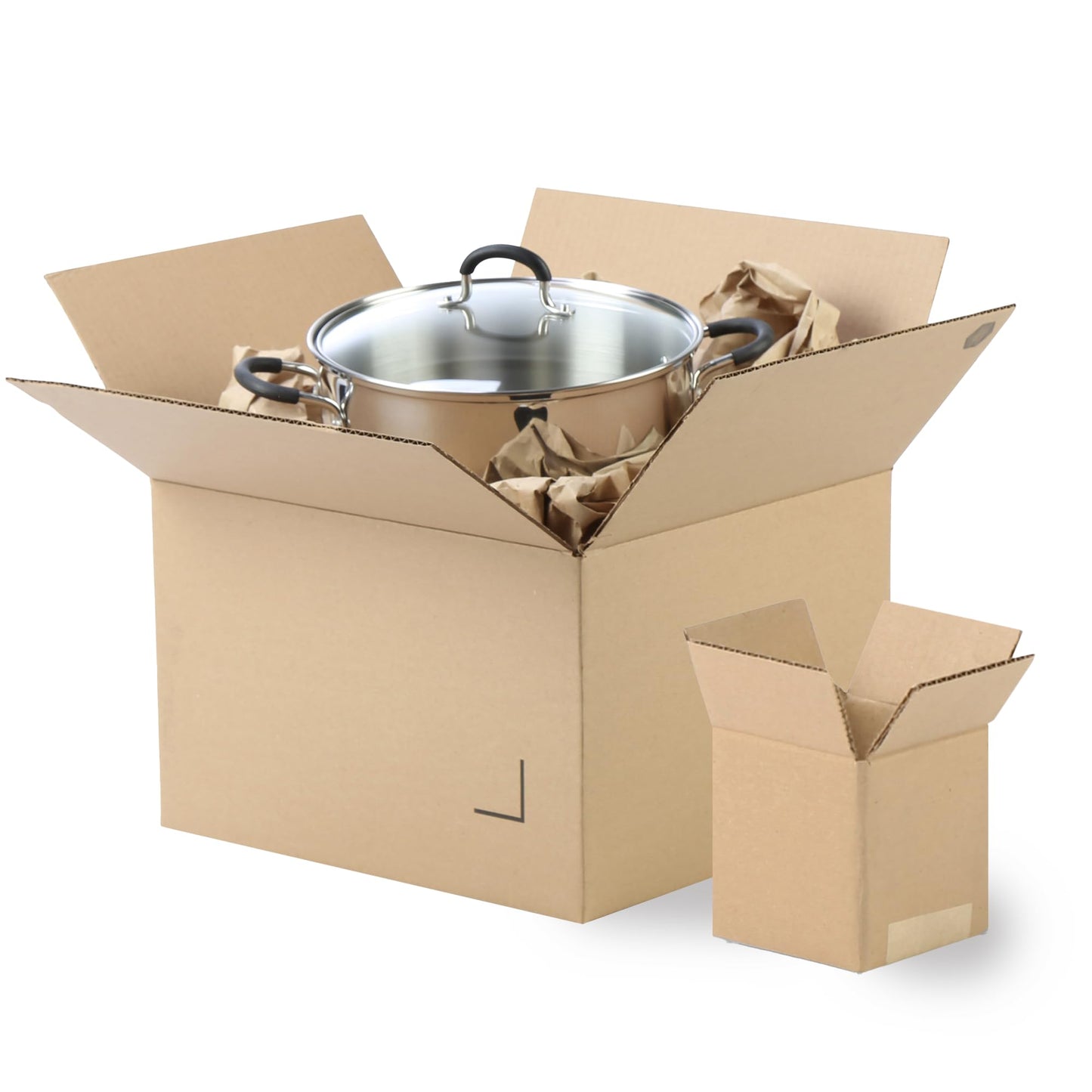 The Boxery 6"x4"x4" Brown/Kraft Corrugated Cardboard Shipping Boxes 100-Pack | Mailing, Packing, Moving & Storage for Business/Home – Durable - Eco-Friendly, Recyclable - Made in the USA